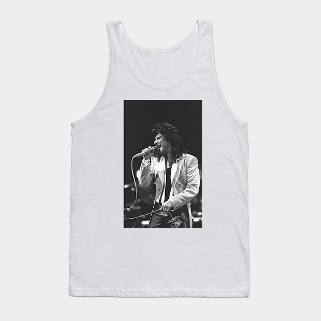 Steve Perry BW Photograph Tank Top by Concert Photos